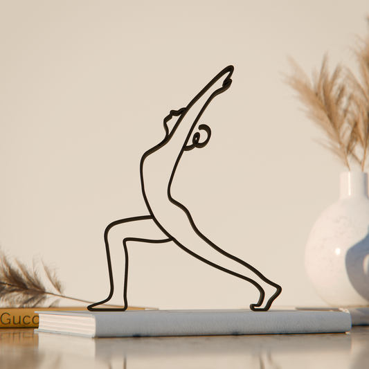 Yoga Warrior Pose - Customized Line Art Figure