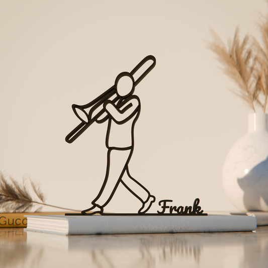 Trombone Player - Customized Line Art Figure