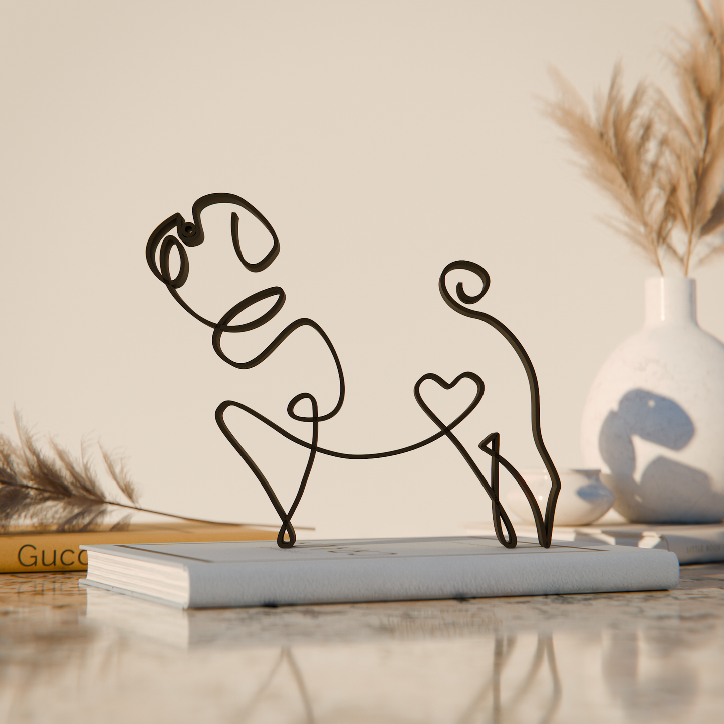 Pug Dog 79 - Line Art Figure