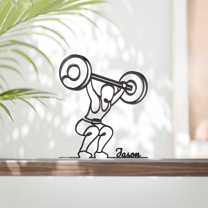 Crossfitter - Customized Line Art Figure
