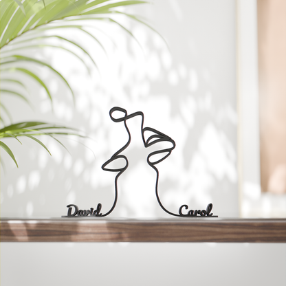 The Kiss - Customized Line Art Figure