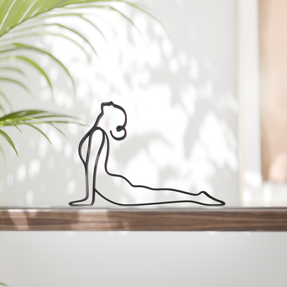 Yoga Upward Facing Dog Pose - Customized Line Art Figure