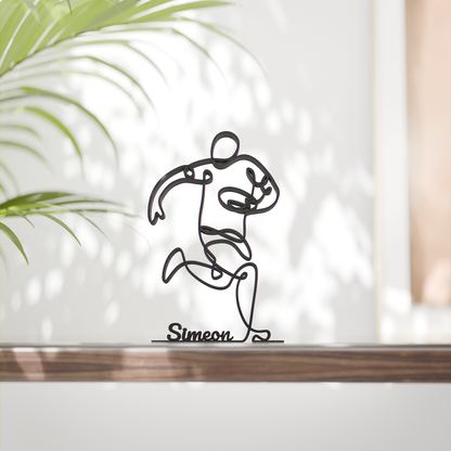 Rugby Player - Customized Line Art Figure