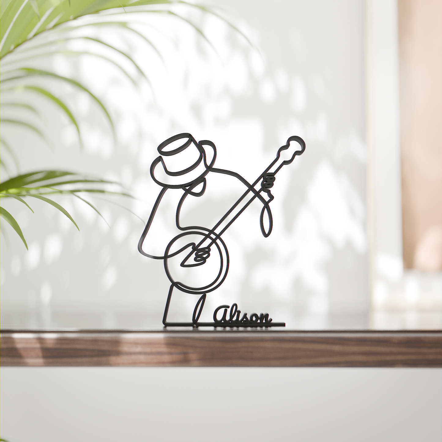Banjo Player - Customized Line Art Figure