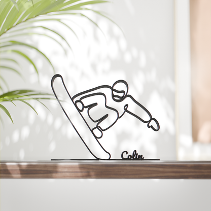 Snowboarder - Customized Line Art Figure
