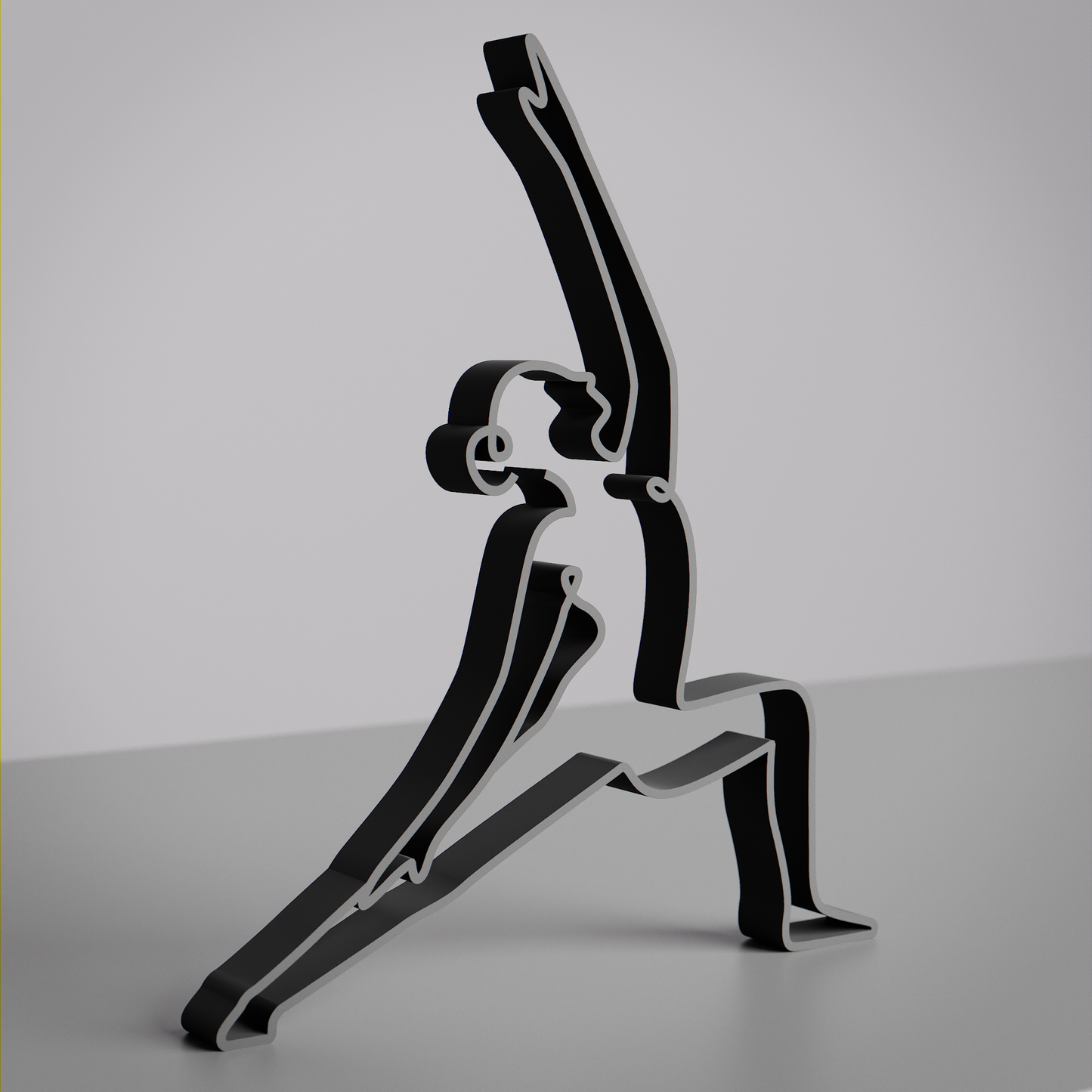 Yoga Reverse Warrior Pose - Customized Line Art Figure
