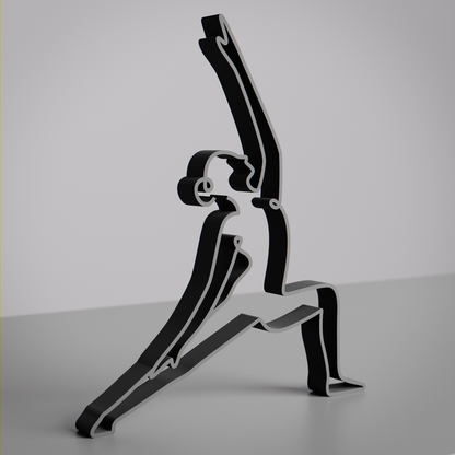 Yoga Reverse Warrior Pose - Customized Line Art Figure