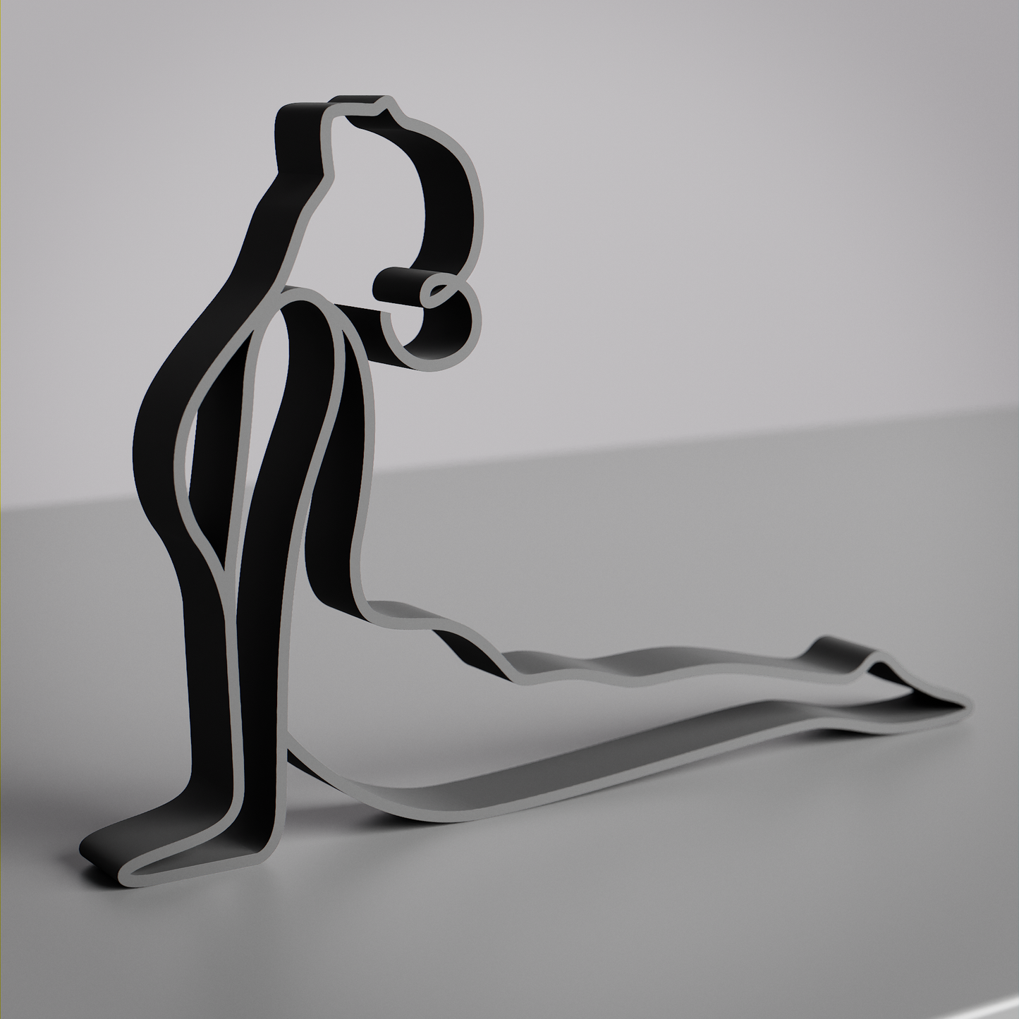 Yoga Upward Facing Dog Pose - Customized Line Art Figure