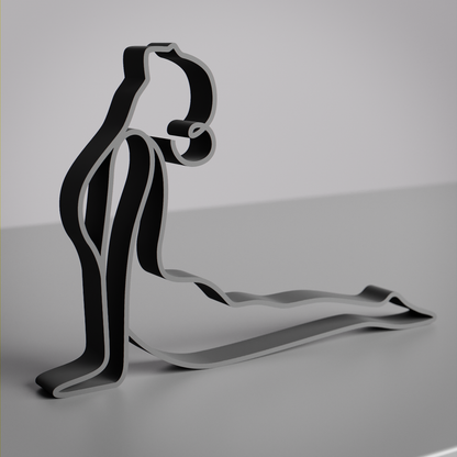 Yoga Upward Facing Dog Pose - Customized Line Art Figure