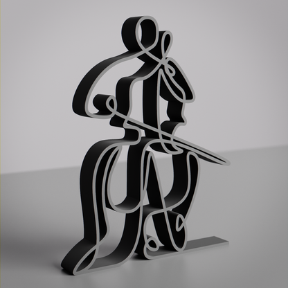 Cellist - Customized Line Art Figure
