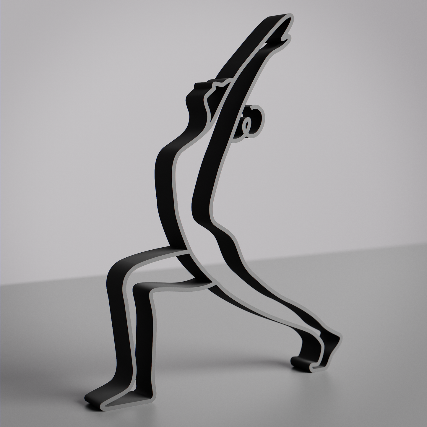 Yoga Warrior Pose - Customized Line Art Figure