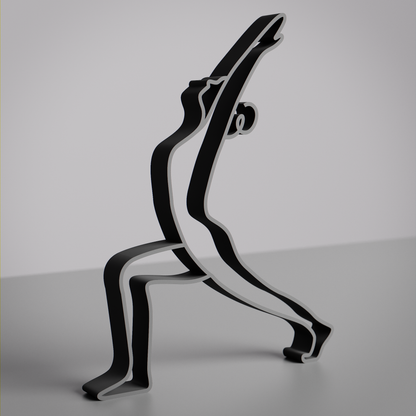 Yoga Warrior Pose - Customized Line Art Figure