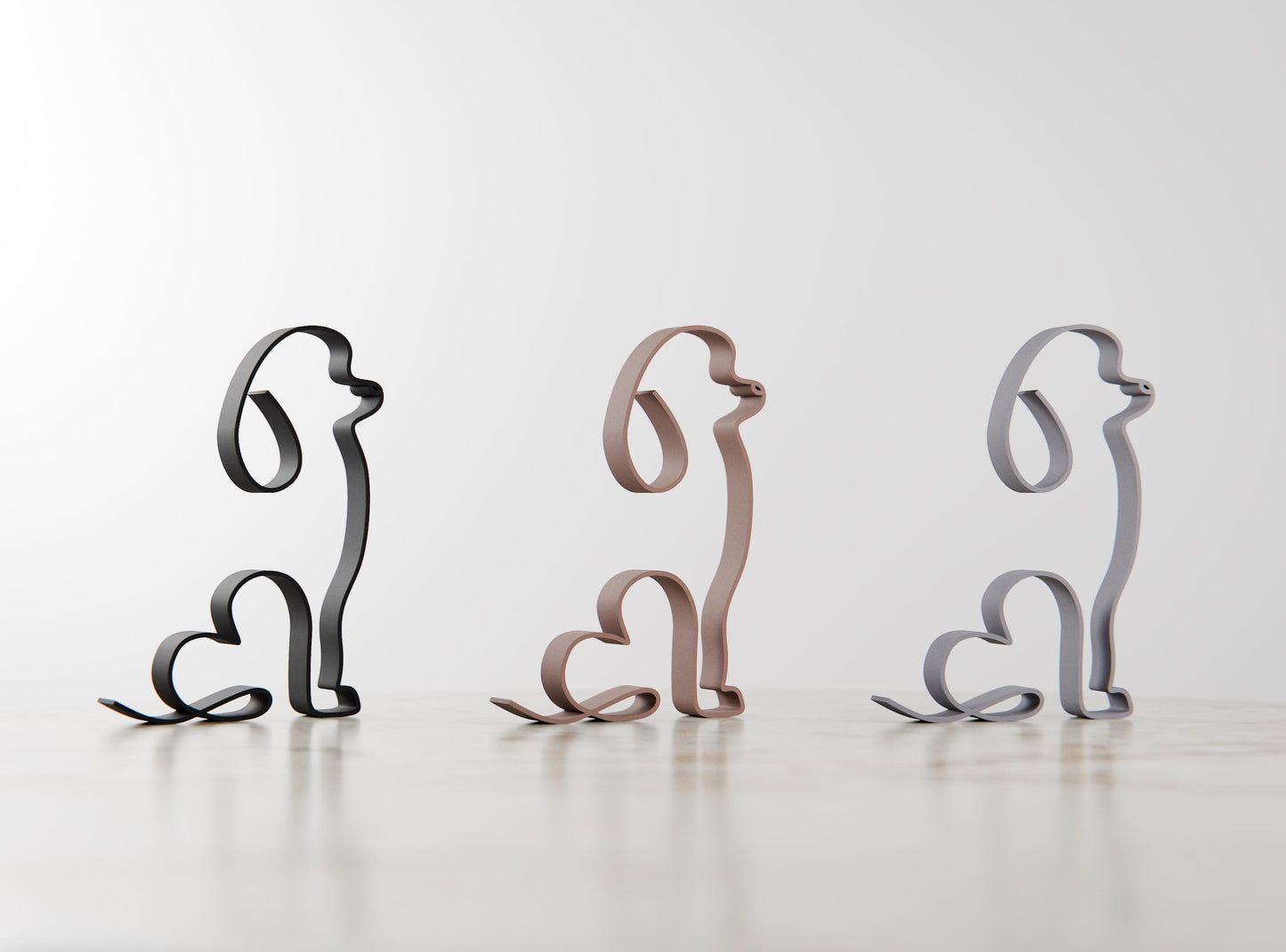 Poodle Dog 01 - Line Art Figure
