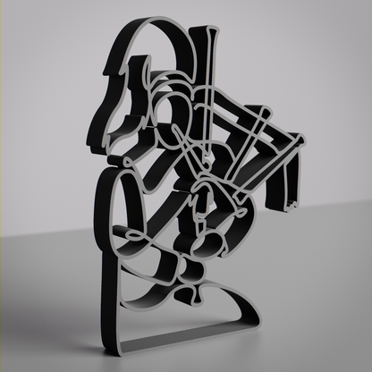 Bagpipe Player - Customized Line Art Figure