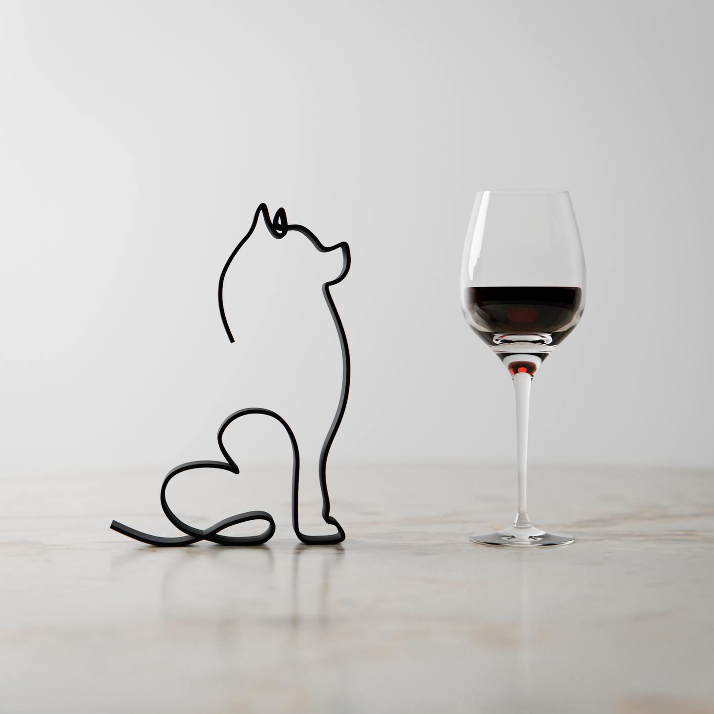 Pomeranian Dog 12 - Line Art Figure