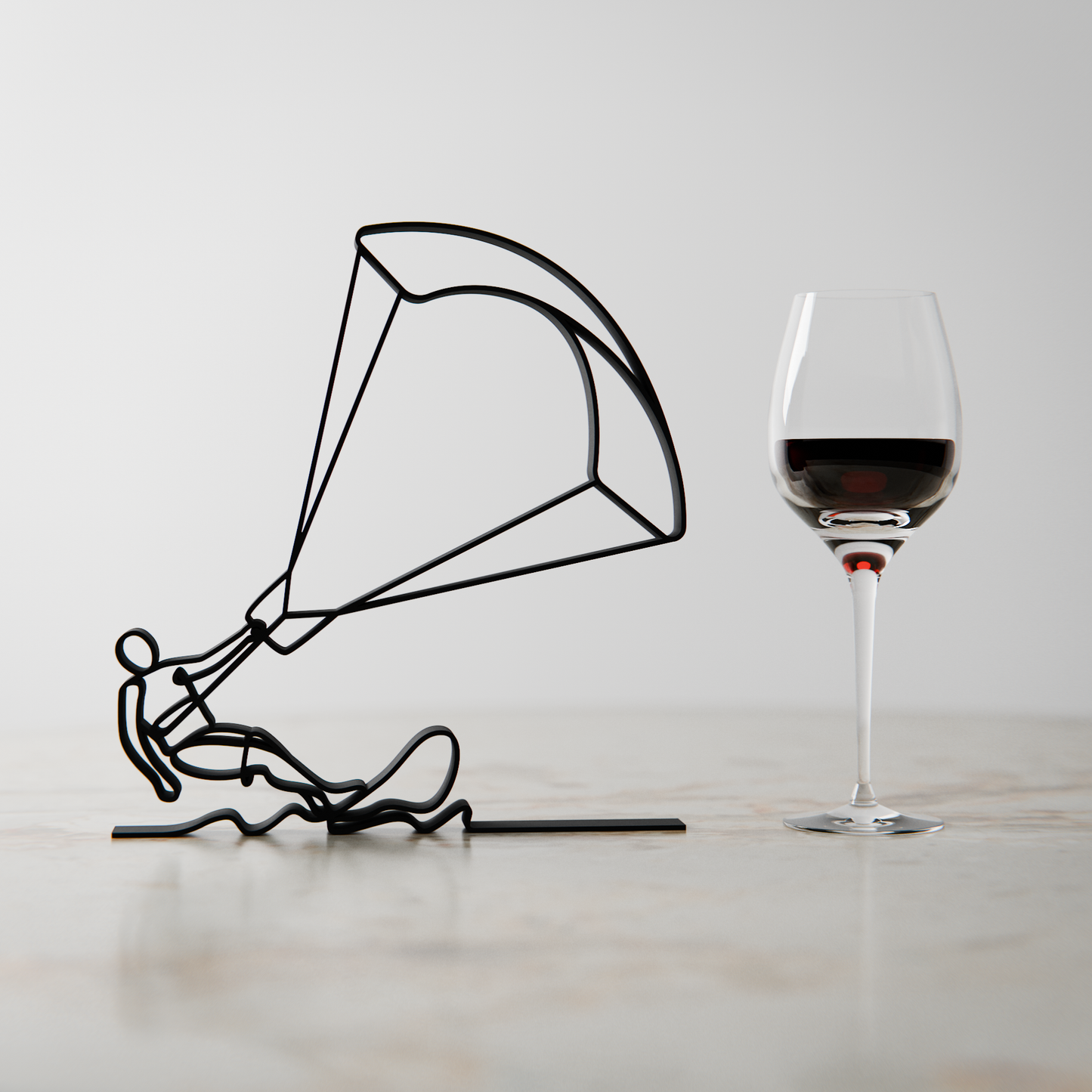 Kite Surfer - Customized Line Art Figure