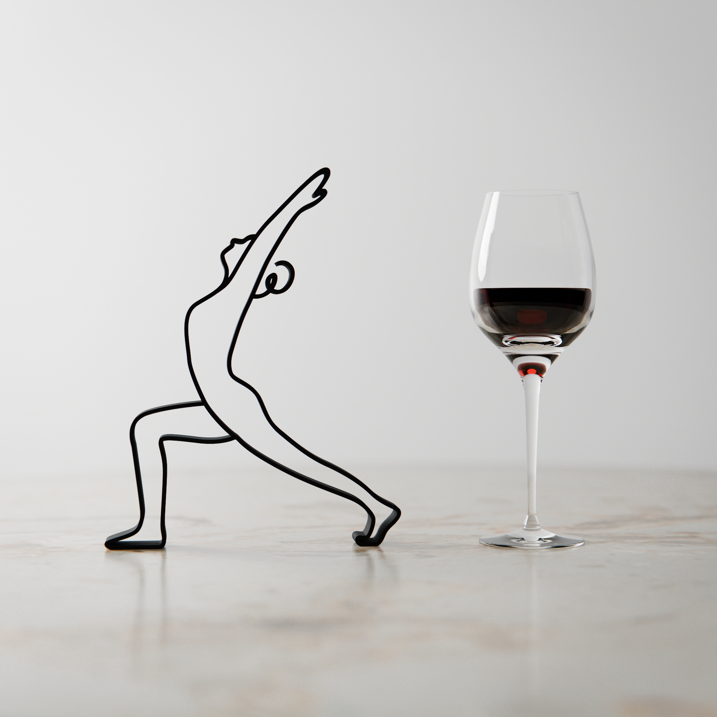 Yoga Warrior Pose - Customized Line Art Figure