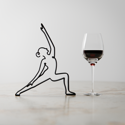 Yoga Reverse Warrior Pose - Customized Line Art Figure
