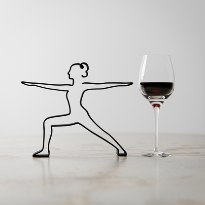 Yoga Warrior 2 Pose - Customized Line Art Figure
