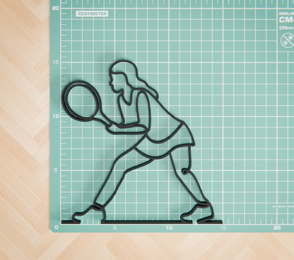 Female Tennis Player - Customized Line Art Figure