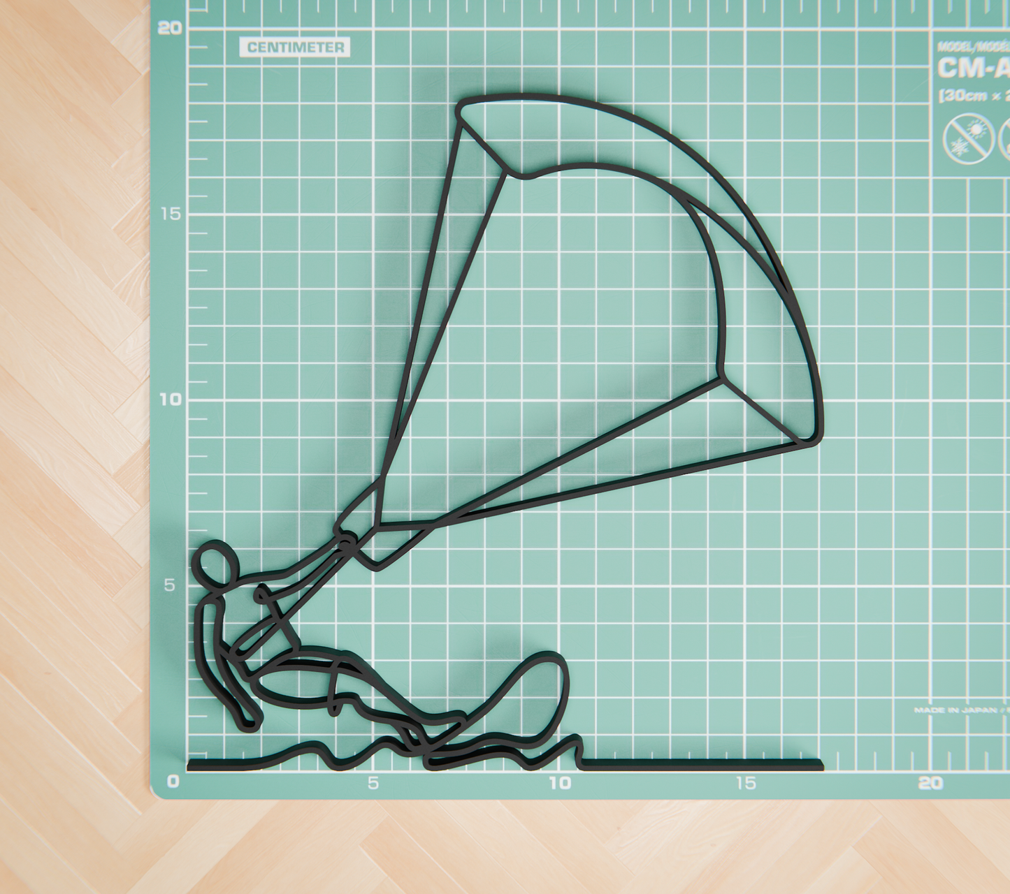 Kite Surfer - Customized Line Art Figure