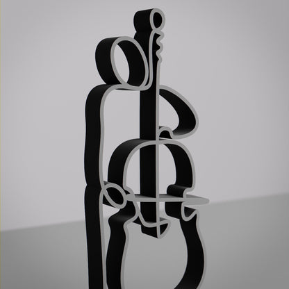 Contrabass Player - Customized Line Art Figure