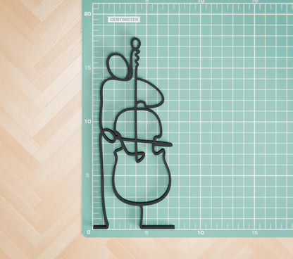 Contrabass Player - Customized Line Art Figure