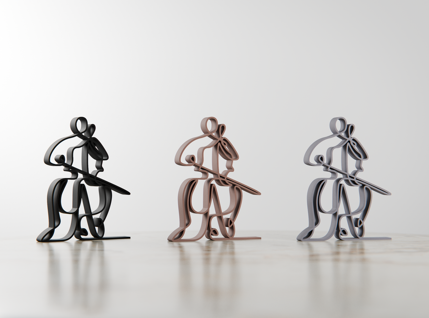 Cellist - Customized Line Art Figure