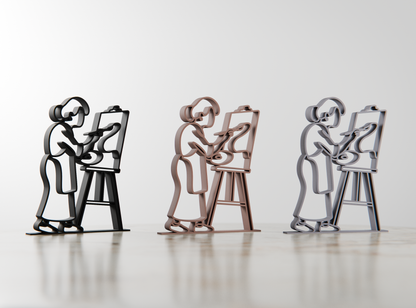 Female Painter - Customized Line Art Figure