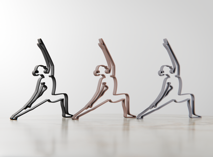 Yoga Reverse Warrior Pose - Customized Line Art Figure