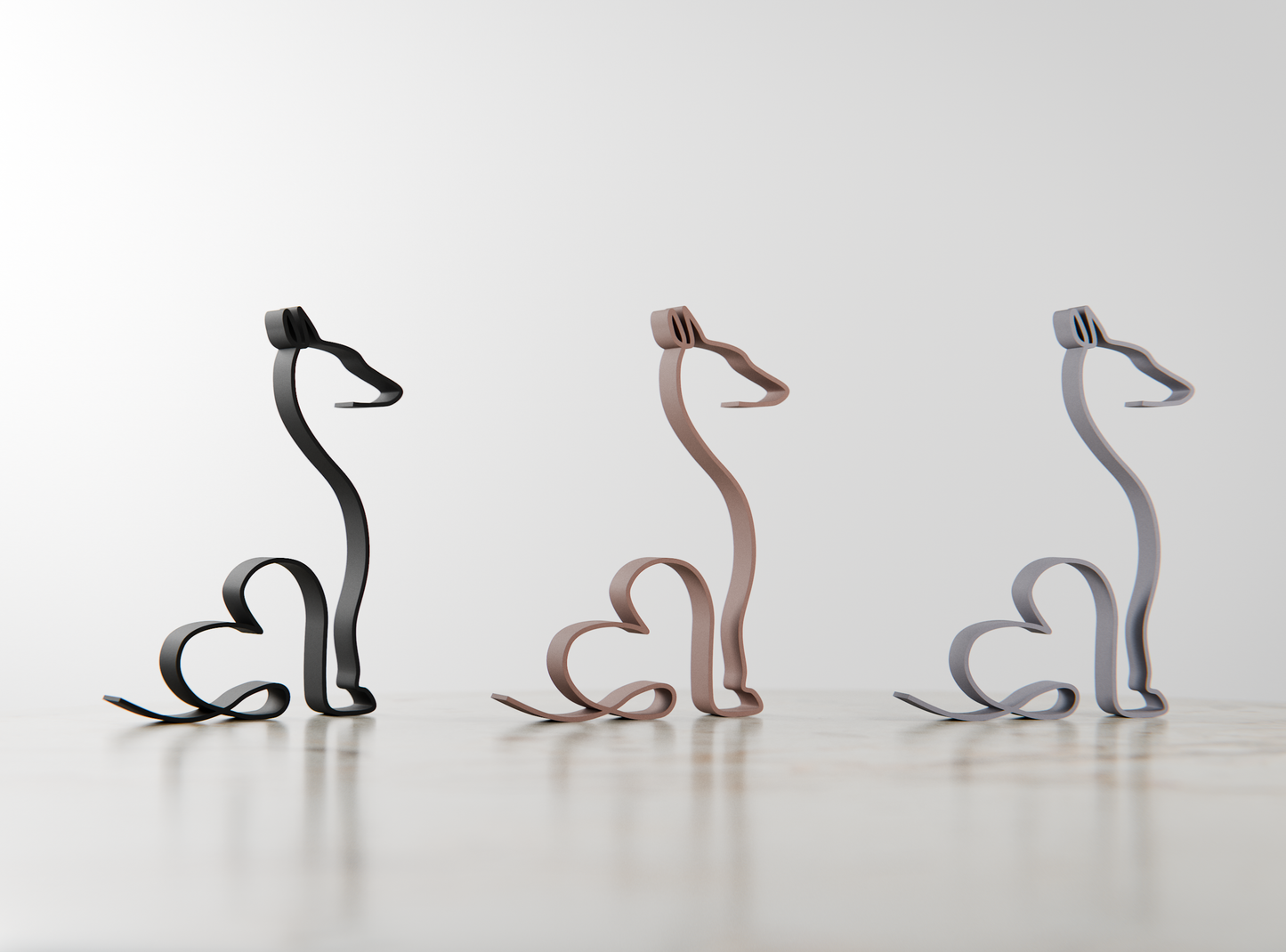 Podenco Dog 20 - Line Art Figure