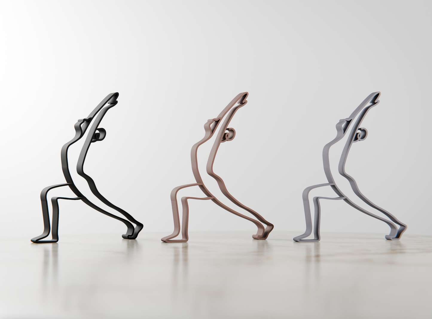 Yoga Warrior Pose - Customized Line Art Figure