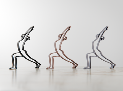 Yoga Warrior Pose - Customized Line Art Figure