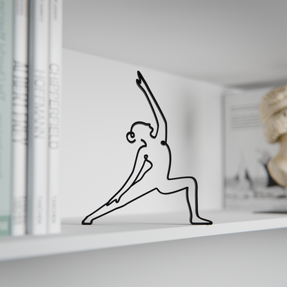 Yoga Reverse Warrior Pose - Customized Line Art Figure