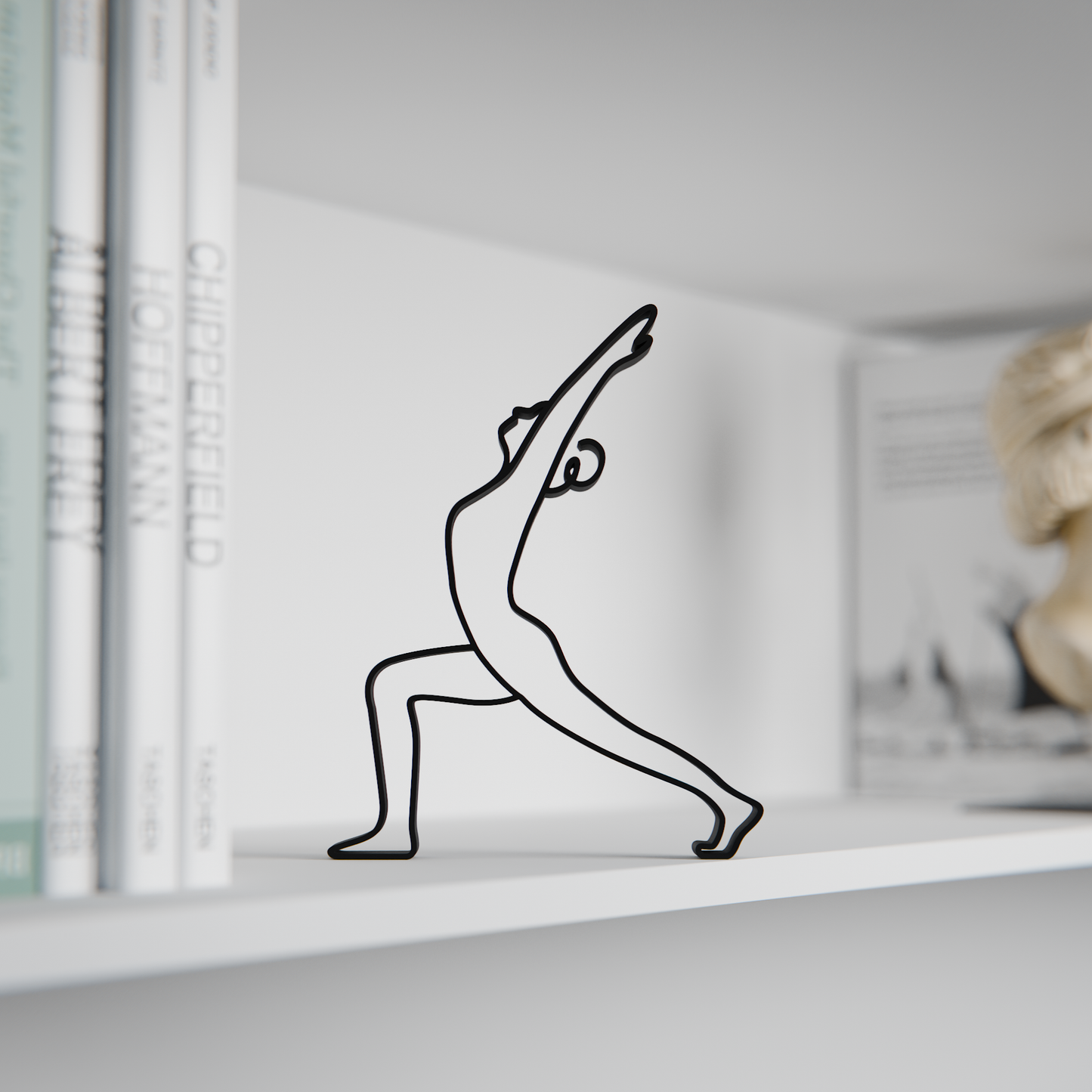 Yoga Warrior Pose - Customized Line Art Figure