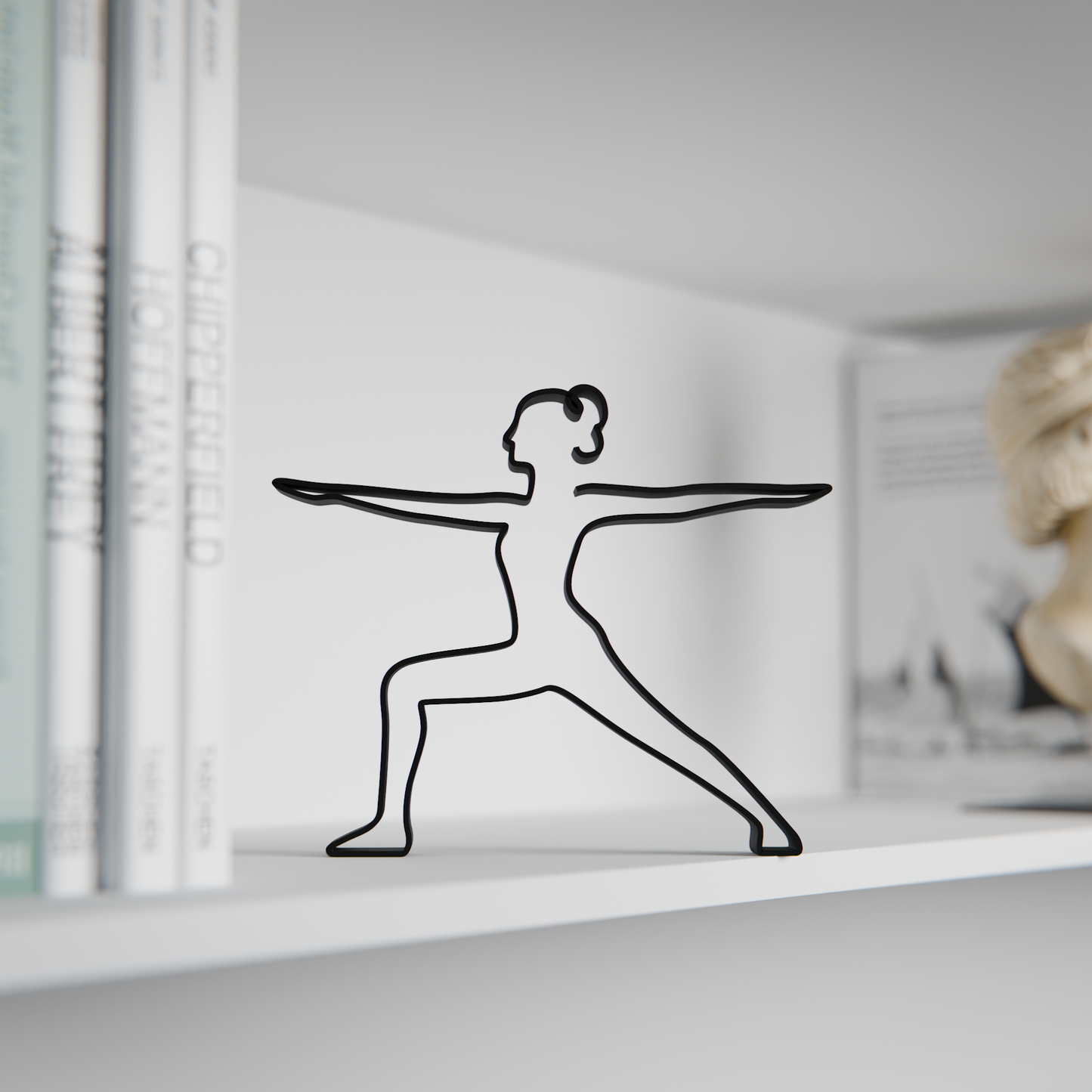 Yoga Warrior 2 Pose - Customized Line Art Figure