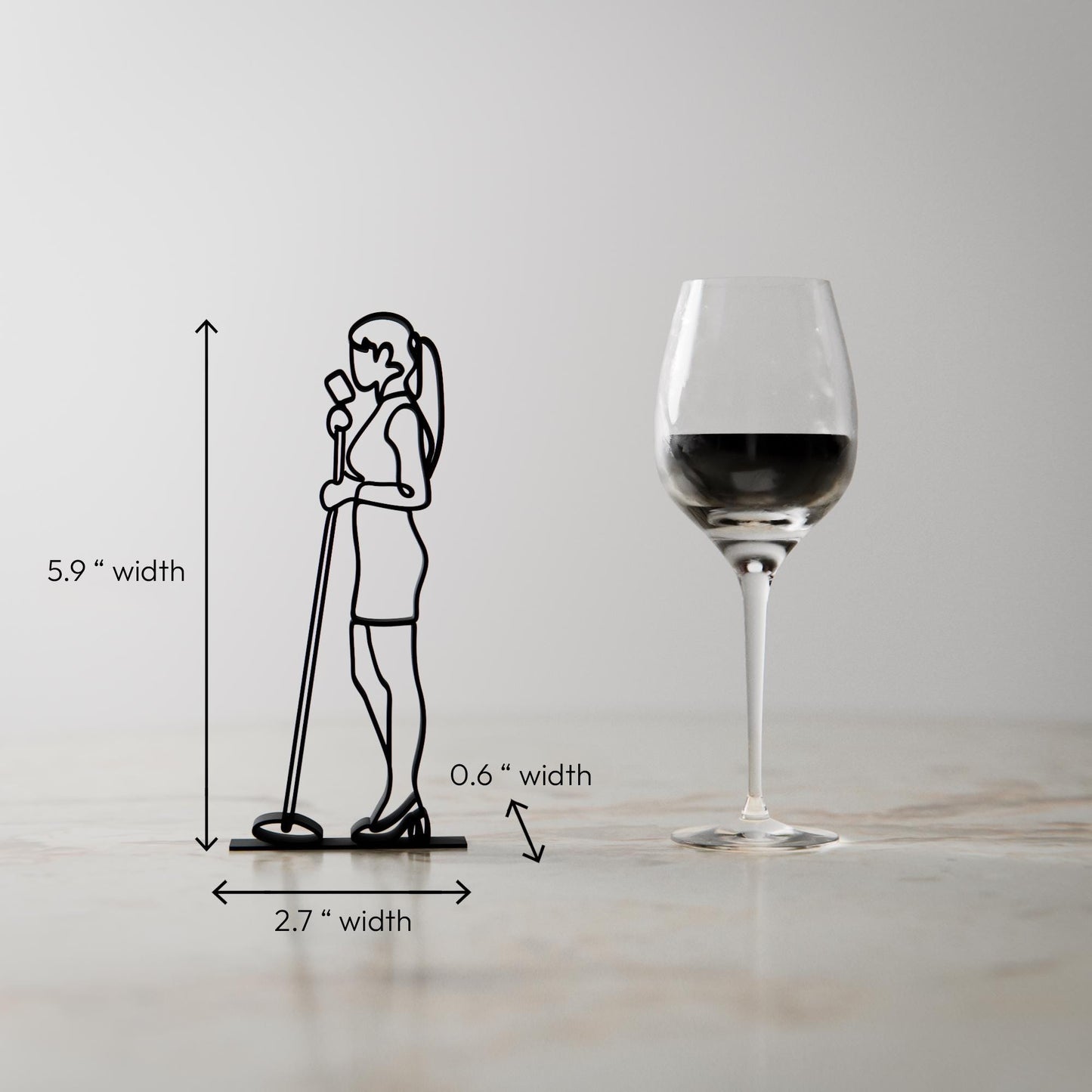 Woman Vocalist - Customized Line Art Figure