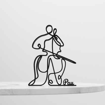 Cellist - Customized Line Art Figure