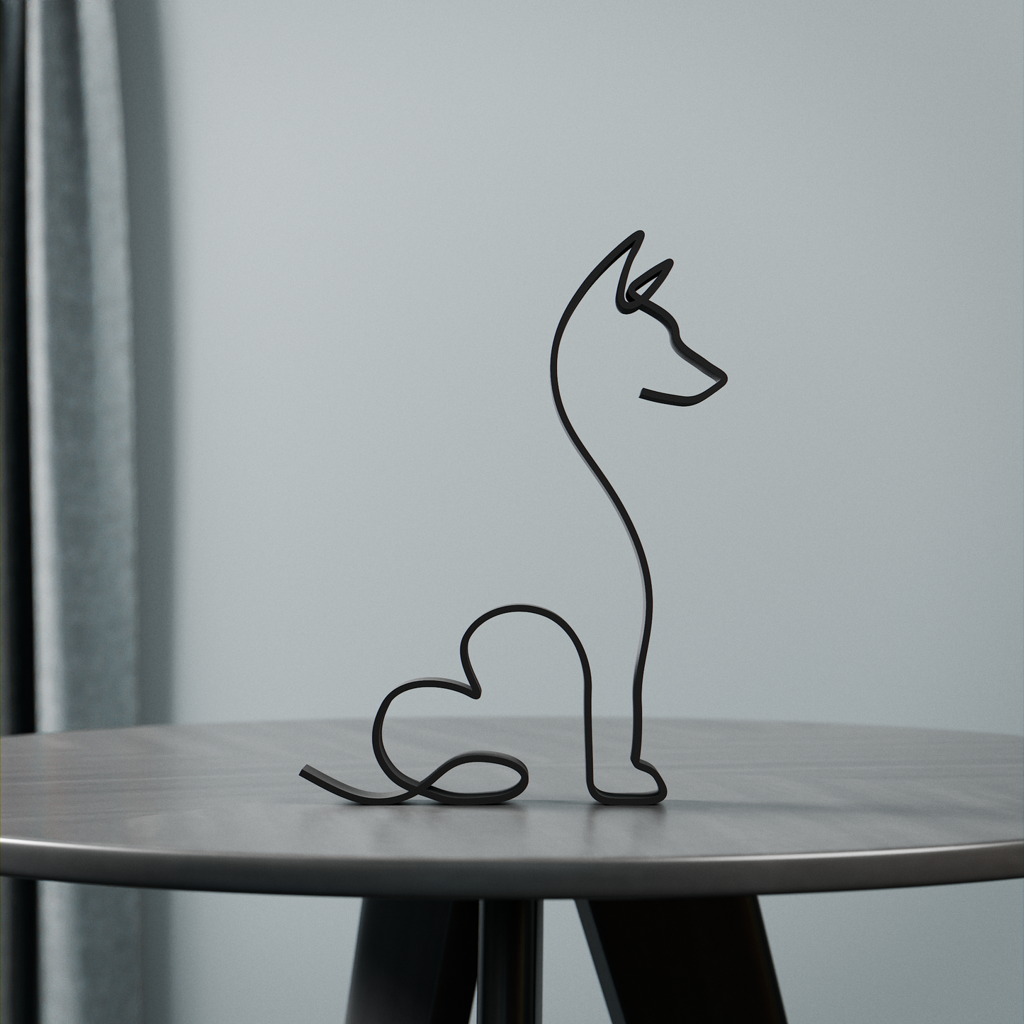 Basenji Dog 15 - Line Art Figure