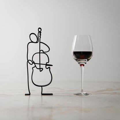 Contrabass Player - Customized Line Art Figure