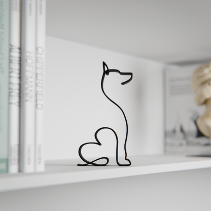 Doberman Dog 21 - Line Art Figure