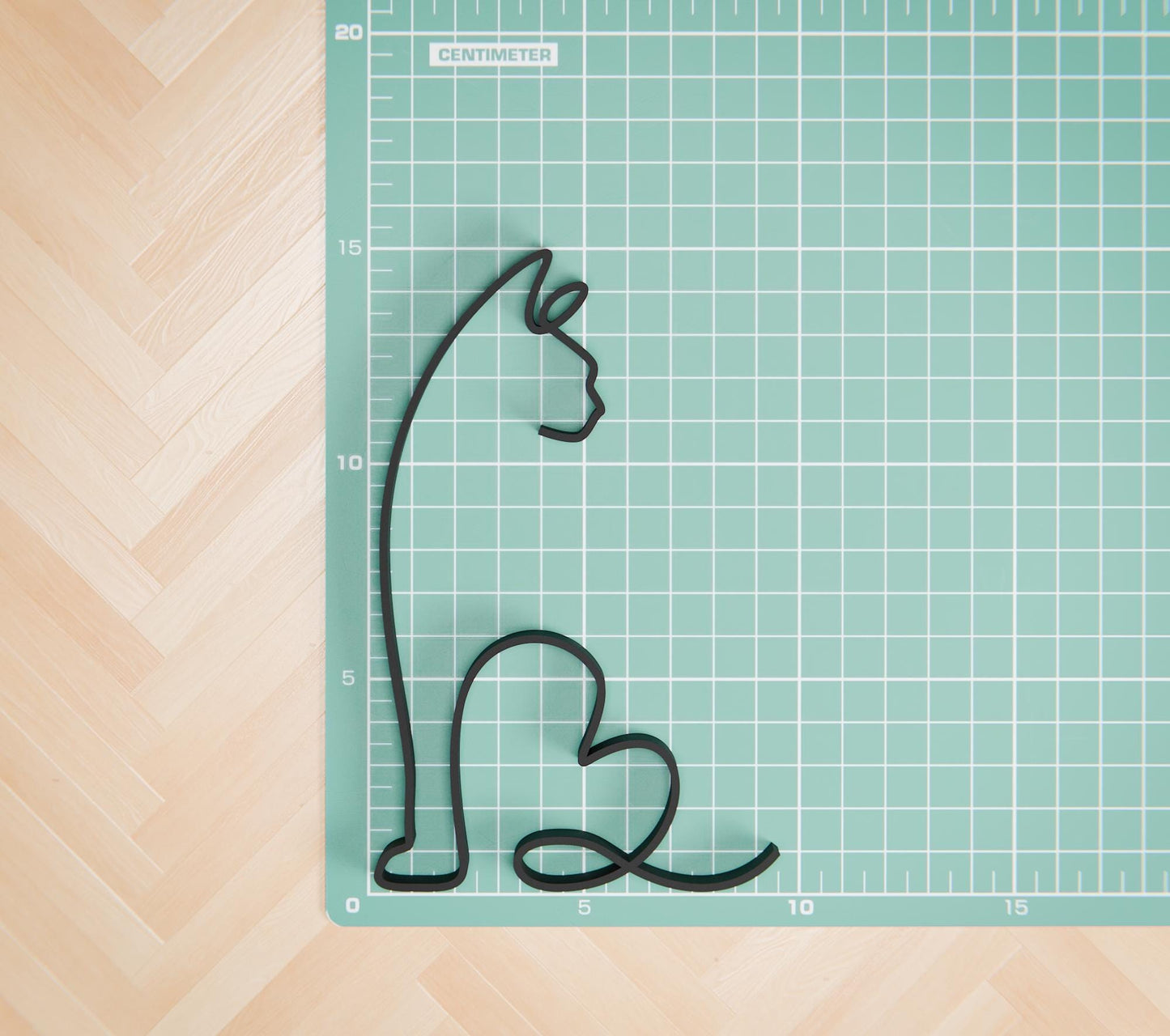 Devon Rex Cat 09 - Line Art Figure