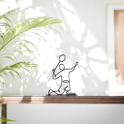 Anatolian Gift BoxBadminton Player - Customized Line Art Figure