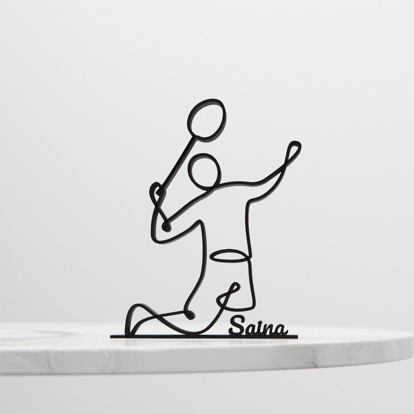 Anatolian Gift BoxBadminton Player - Customized Line Art Figure