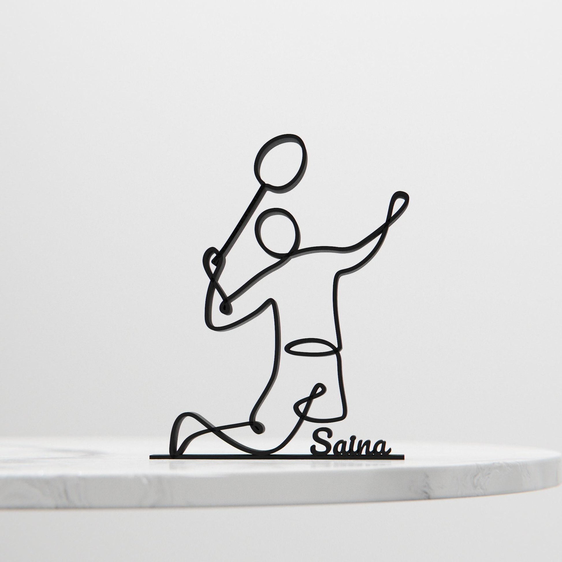 Anatolian Gift BoxBadminton Player - Customized Line Art Figure