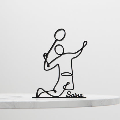 Anatolian Gift BoxBadminton Player - Customized Line Art Figure