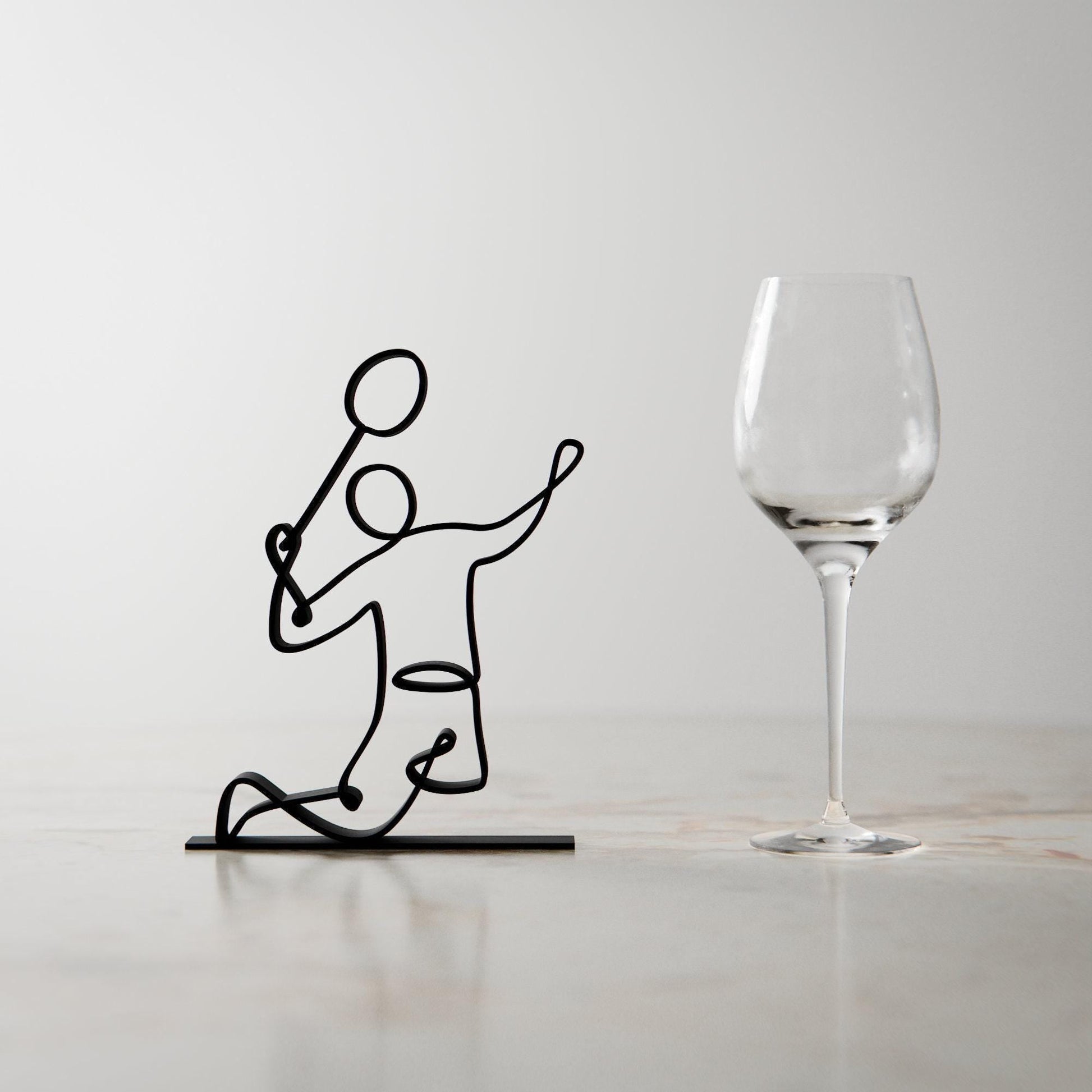 Anatolian Gift BoxBadminton Player - Customized Line Art Figure