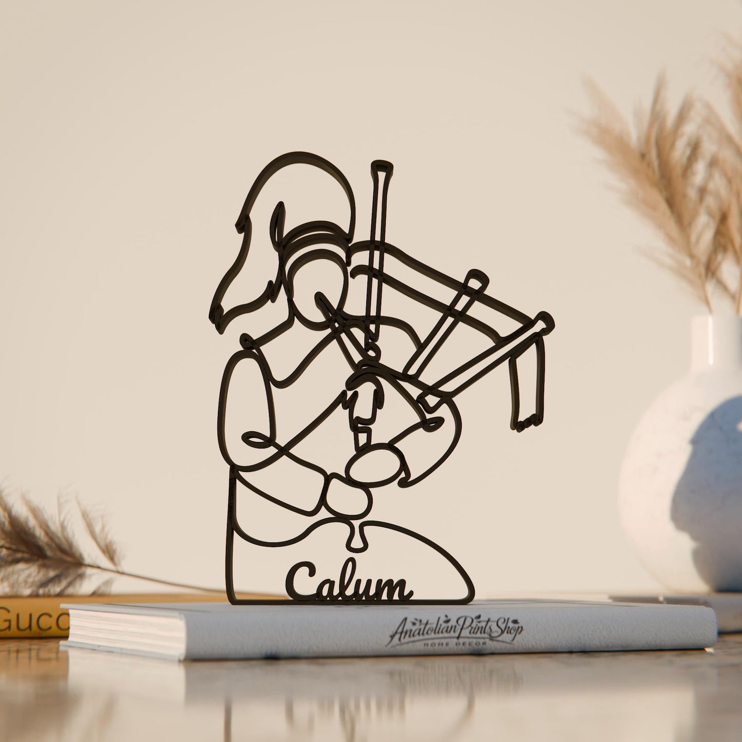 Anatolian Gift BoxBagpipe Player - Customized Line Art Figure
