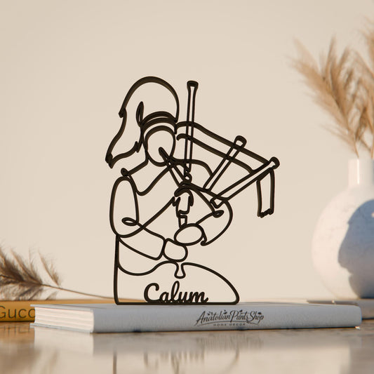 Anatolian Gift BoxBagpipe Player - Customized Line Art Figure
