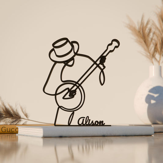 Anatolian Gift BoxBanjo Player - Customized Line Art Figure